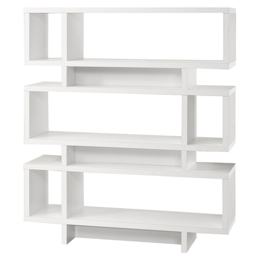 Modern 55"H White Finish Hollow Core Bookcase By Homeroots | Bookcases | Modishstore