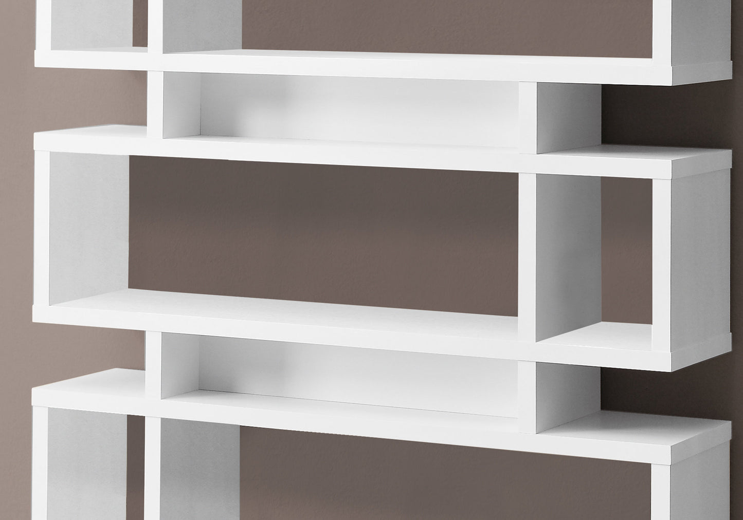Modern 55"H White Finish Hollow Core Bookcase By Homeroots | Bookcases | Modishstore - 2
