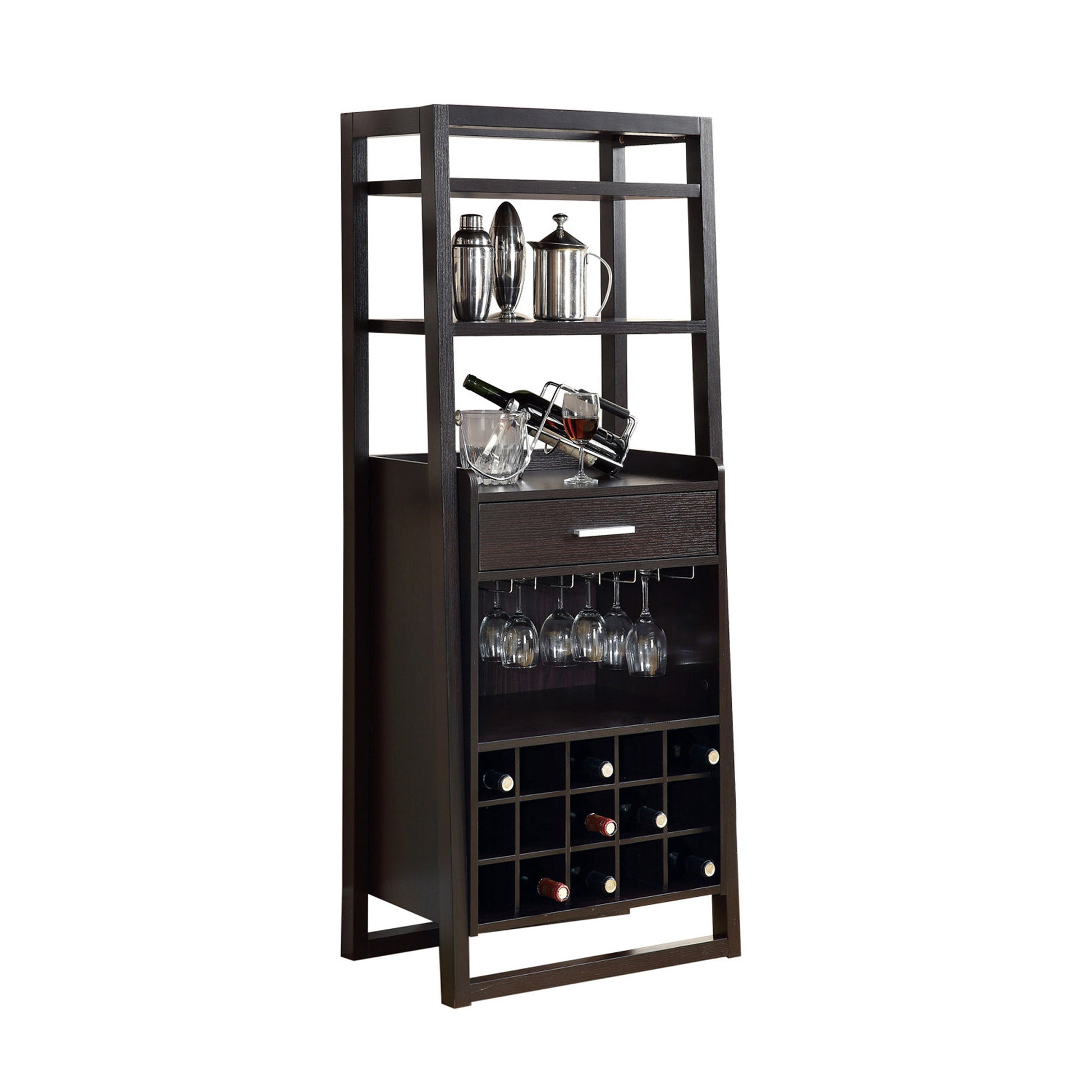Cappuccino Particle Board Hollow Core Ladder Style Home Bar By Homeroots | Console Tables | Modishstore