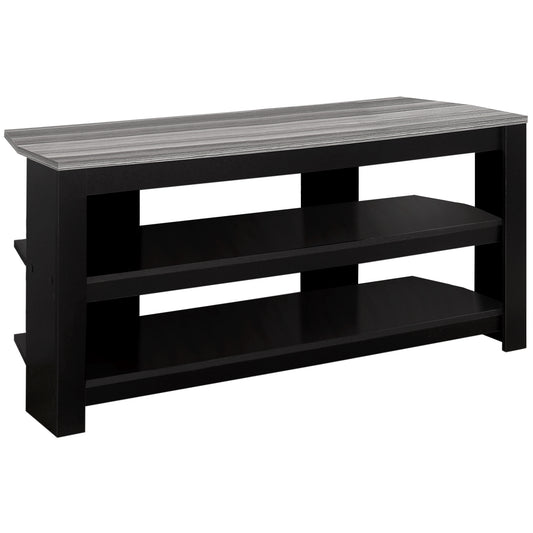 Black Grey Particle Board Laminate TV Stand By Homeroots | TV Stands | Modishstore