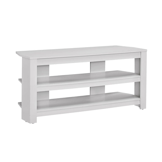 16" White Particleboard Open Shelving TV Stand By Homeroots