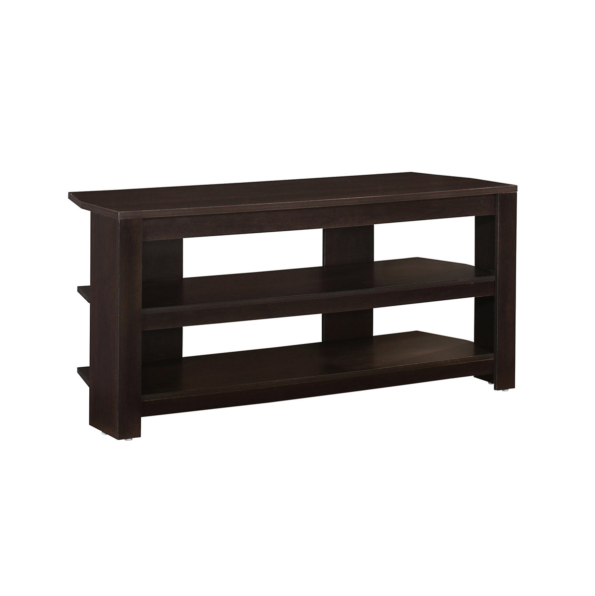 16" Dark Brown Particleboard Open Shelving TV Stand By Homeroots | TV Stands | Modishstore