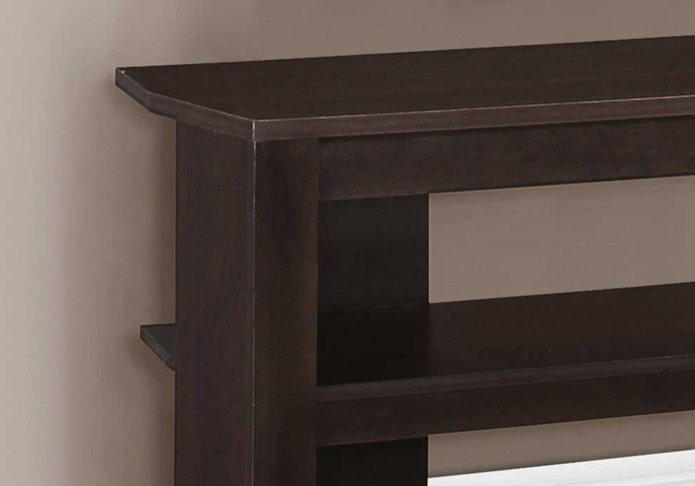 16" Dark Brown Particleboard Open Shelving TV Stand By Homeroots | TV Stands | Modishstore - 2