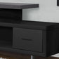 15.75" X 60" X 24" Black Grey Particle Board Hollow Core Metal TV Stand With A Drawer By Homeroots