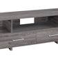 20" Grey Particle Board and Laminate TV Stand with 2 Storage Drawers By Homeroots | TV Stands | Modishstore - 2