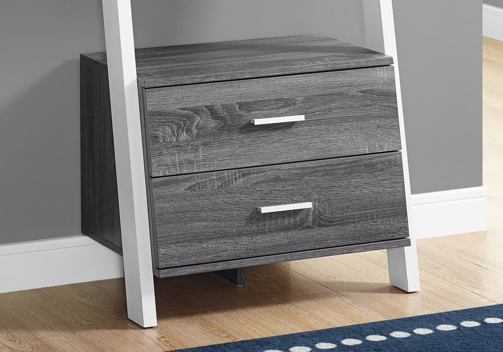 Grey Black Particle Board Hollow Core Bookcase with Storage Drawers By Homeroots | Bookcases | Modishstore - 7