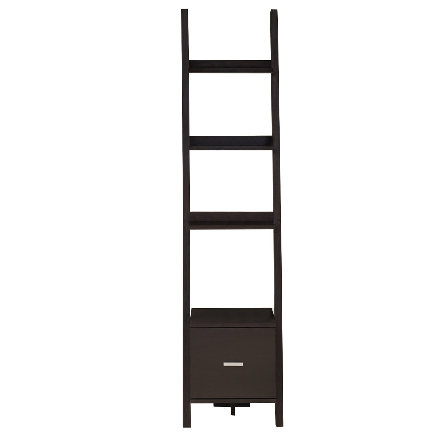 69" Particle Board Ladder Bookcase with a Storage Drawer By Homeroots | Bookcases | Modishstore - 3