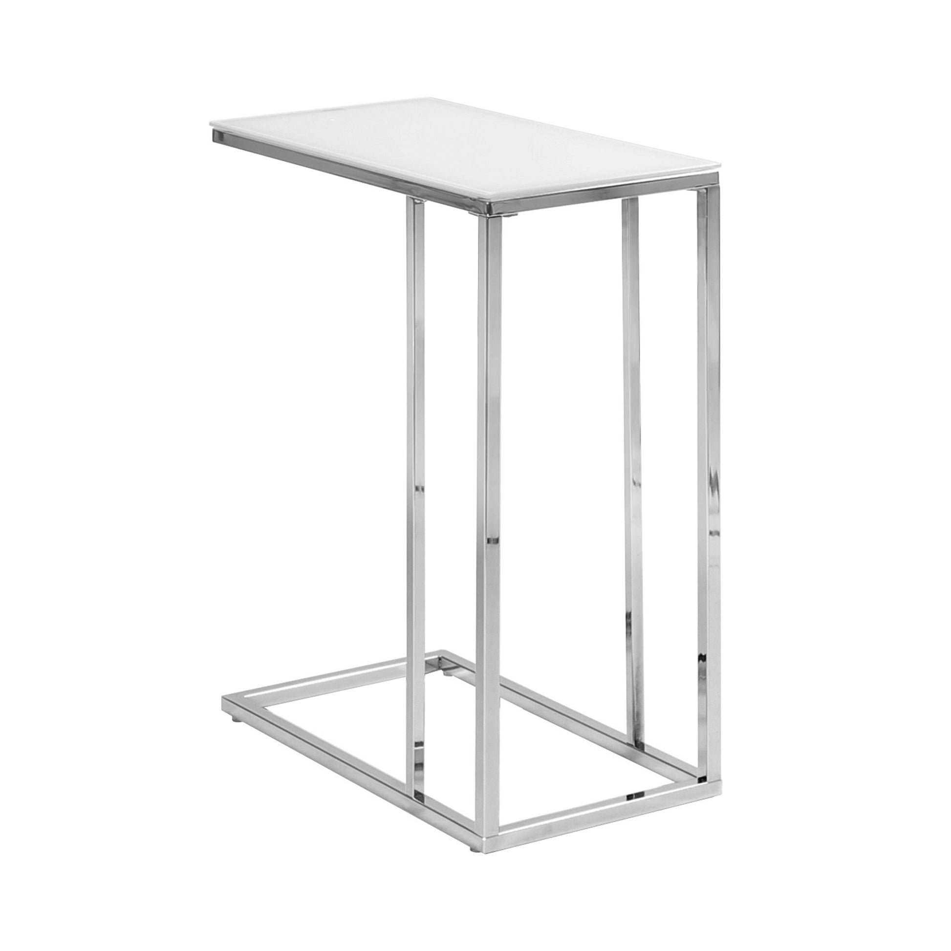 Chrome Metal Tempered Glass Accent Table By Homeroots | Accent Tables | Modishstore