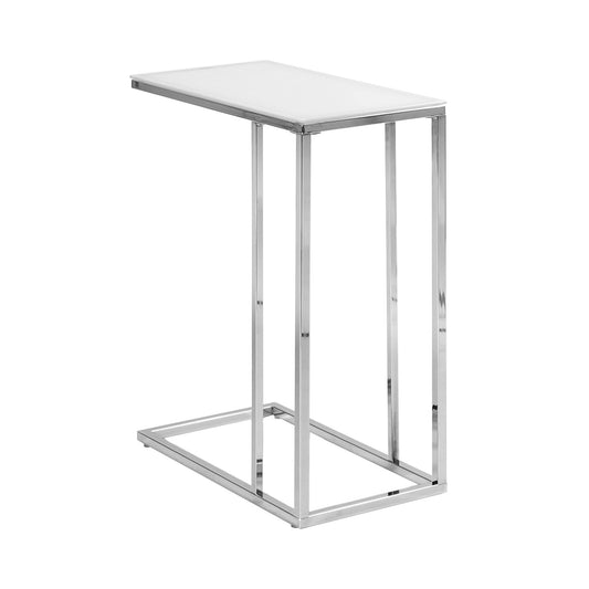 Chrome Metal Tempered Glass Accent Table By Homeroots | Accent Tables | Modishstore