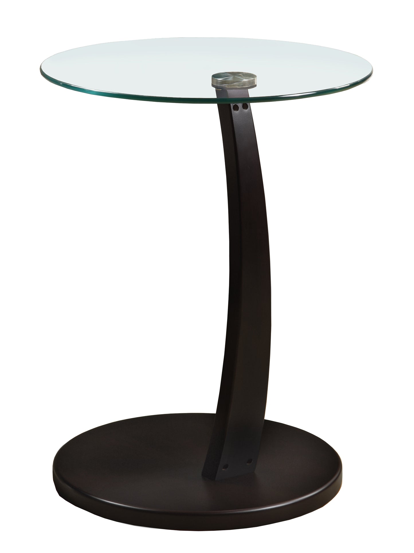 Cappuccino Particle Board Tempered Glass Accent Table By Homeroots | Accent Tables | Modishstore