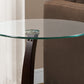 Cappuccino Particle Board Tempered Glass Accent Table By Homeroots | Accent Tables | Modishstore - 2