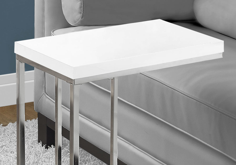 White Particle Board Metal Accent Table By Homeroots - 332974 | Accent Tables | Modishstore - 2