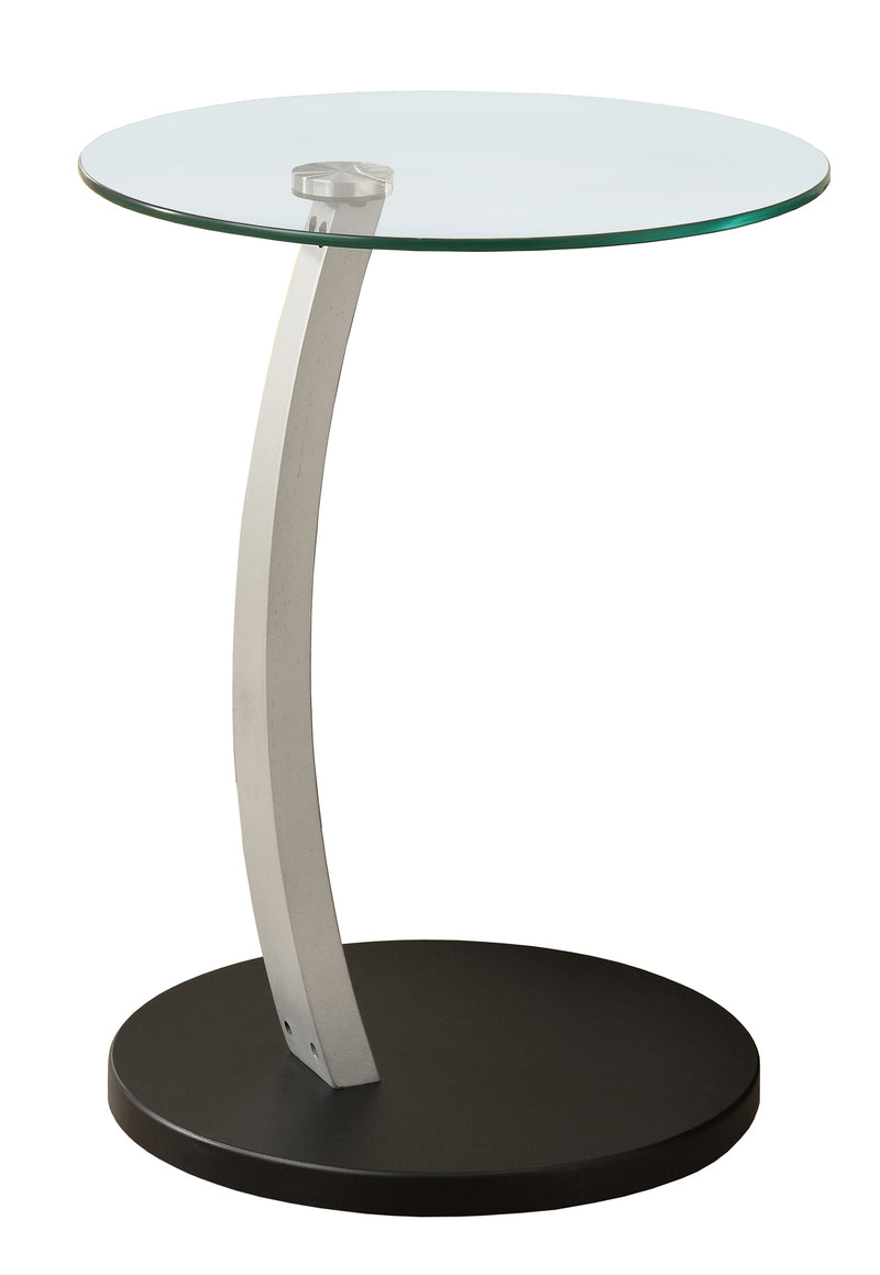 BlackSilver Particle Board Tempered Glass Accent Table By Homeroots - 332975 | Accent Tables | Modishstore