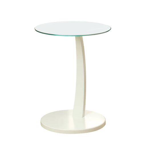 WhiteClear Particle Board Tempered Glass Accent Table By Homeroots | Accent Tables | Modishstore