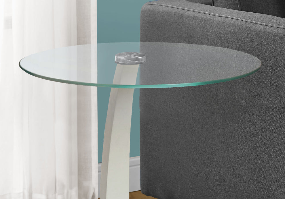 WhiteClear Particle Board Tempered Glass Accent Table By Homeroots | Accent Tables | Modishstore - 2