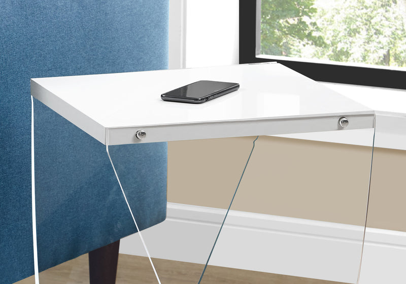 White Clear Acrylic Glass Accent Table By Homeroots | Accent Tables | Modishstore