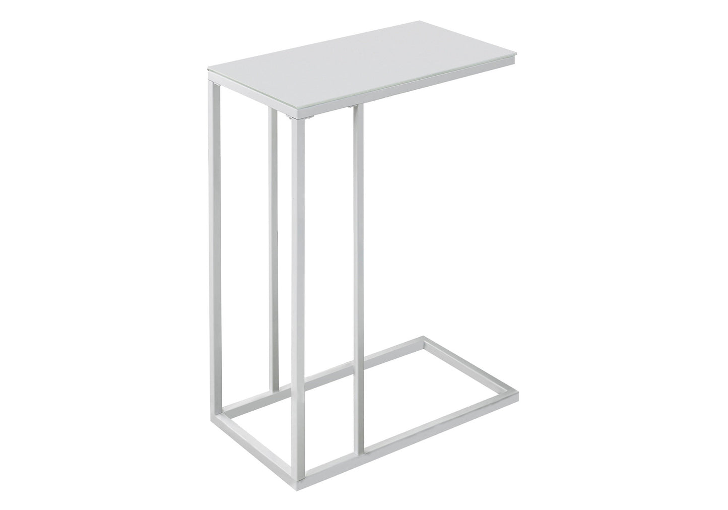 White Metal Tempered Glass Accent Table By Homeroots | Accent Tables | Modishstore