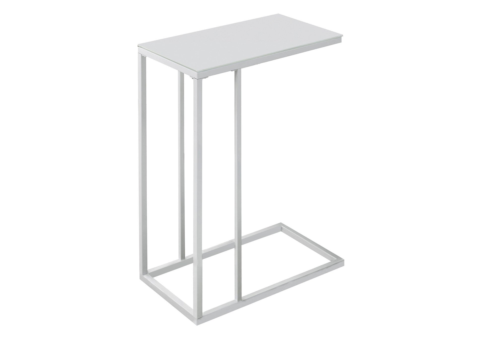 White Metal Tempered Glass Accent Table By Homeroots | Accent Tables | Modishstore