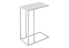 White Metal Tempered Glass Accent Table By Homeroots