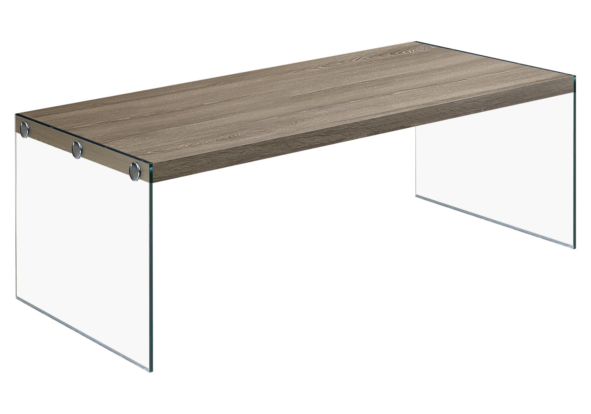 Dark Taupe Tempered Glass Coffee Table By Homeroots | Coffee Tables | Modishstore