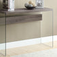 Dark Taupe Clear Particle Board Tempered Glass Accent Table By Homeroots | Console Tables | Modishstore