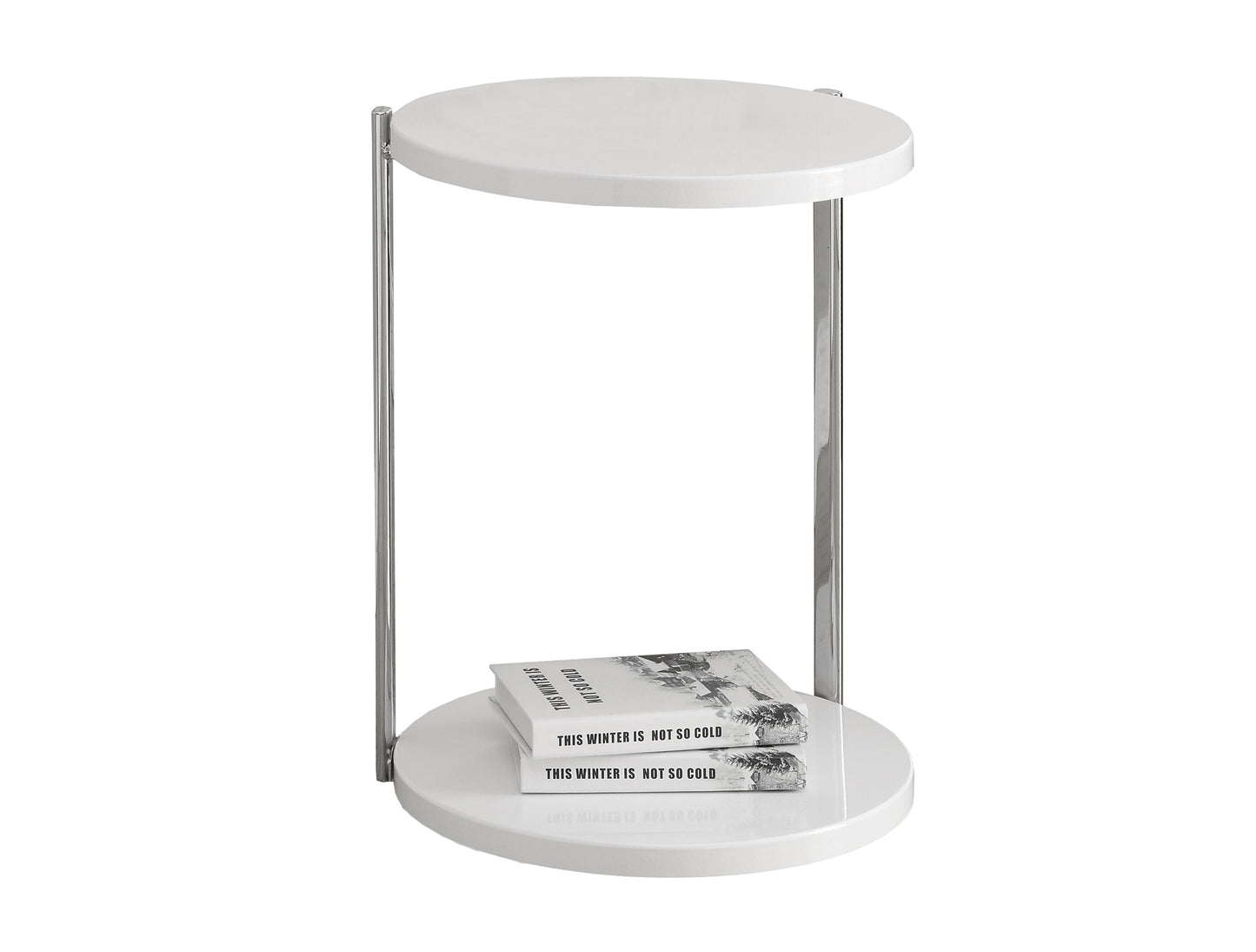 White Finish Laminate Metal Accent Table By Homeroots | Accent Tables | Modishstore