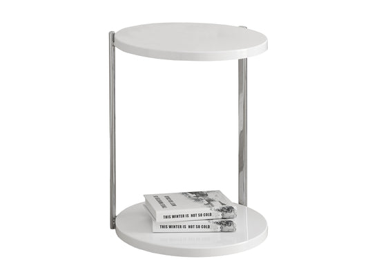 White Finish Laminate Metal Accent Table By Homeroots | Accent Tables | Modishstore
