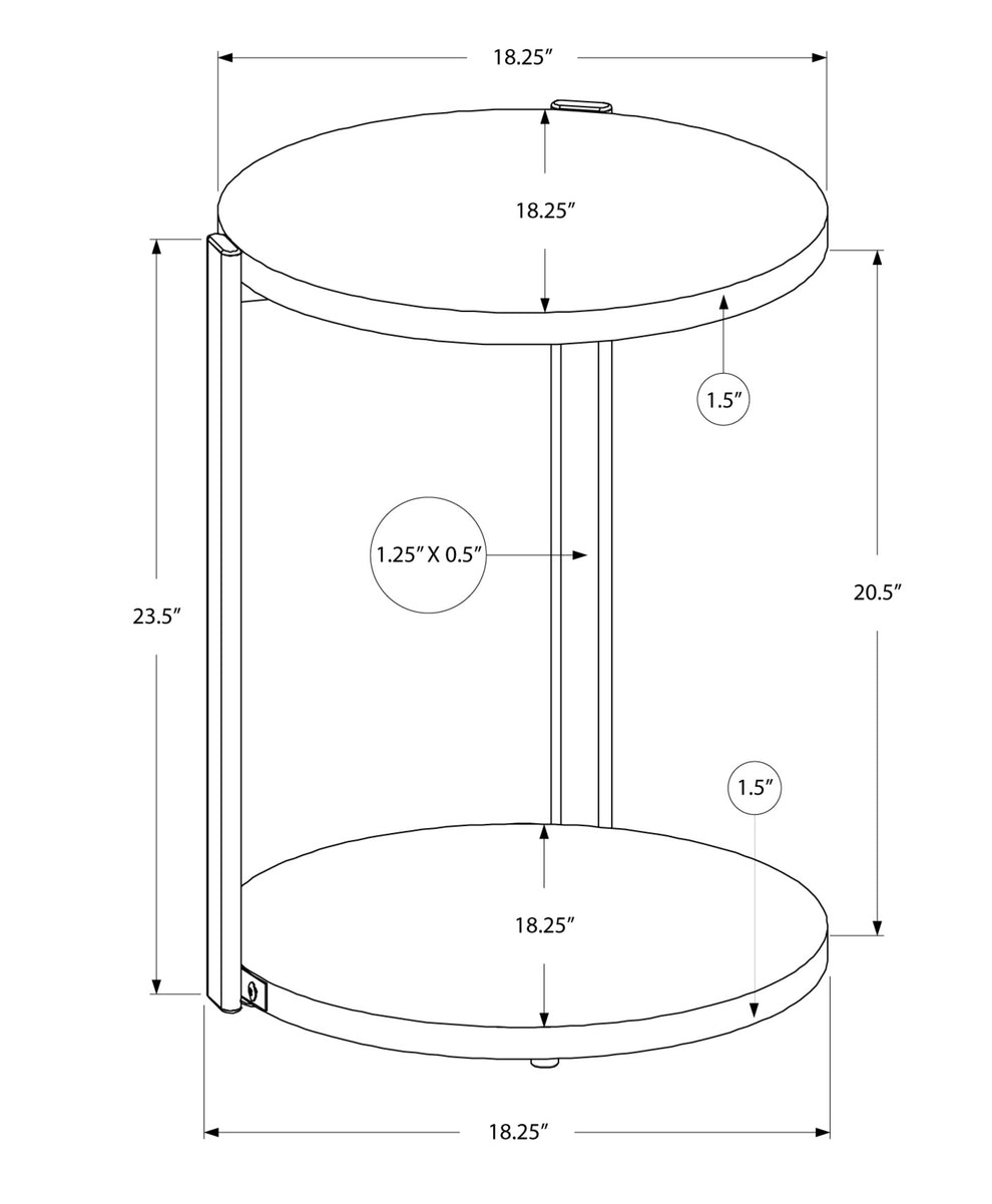 White Finish Laminate Metal Accent Table By Homeroots | Accent Tables | Modishstore - 3