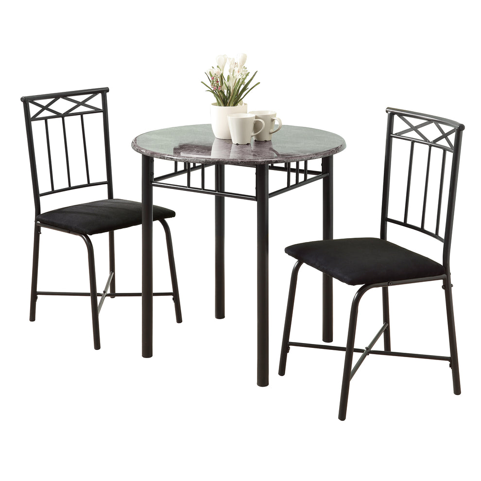 Cappuccino Beige Brown Metal Foam Microfiber 3Pcs Dining Set By Homeroots | Dining Sets | Modishstore - 5
