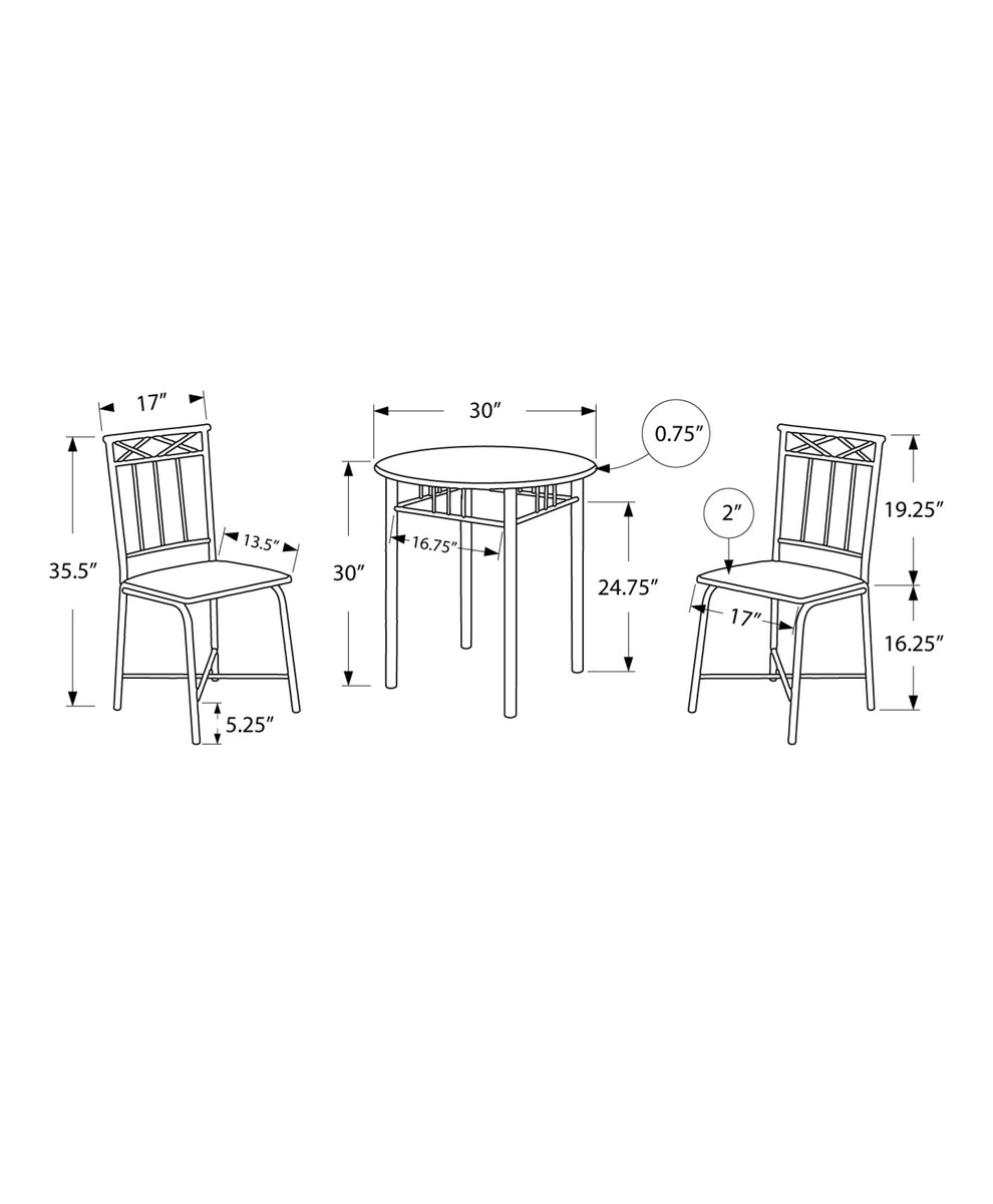 Cappuccino Beige Brown Metal Foam Microfiber 3Pcs Dining Set By Homeroots | Dining Sets | Modishstore - 7
