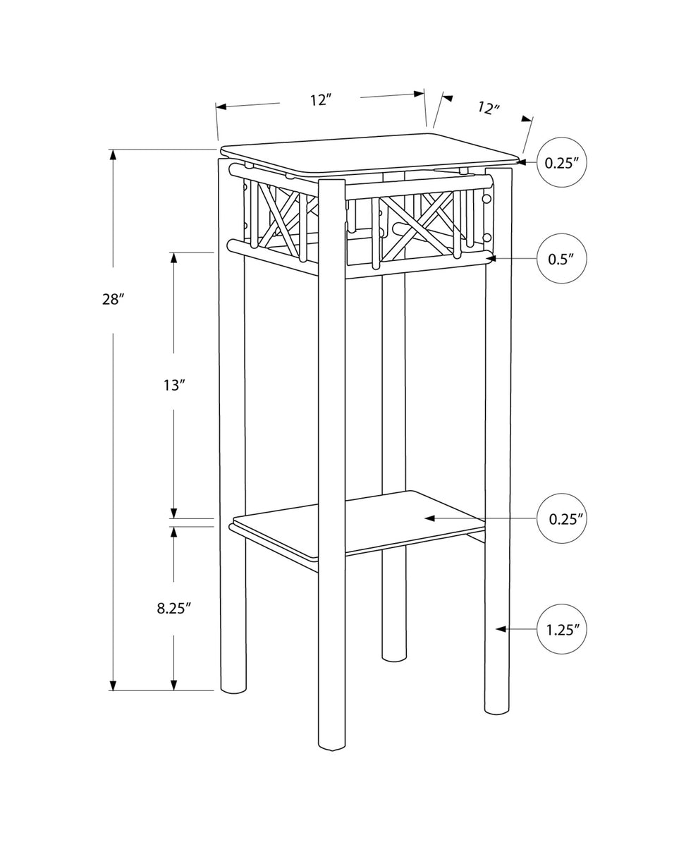 Black Metal Accent Table With Clear Tempered Glass By Homeroots | Accent Tables | Modishstore - 3