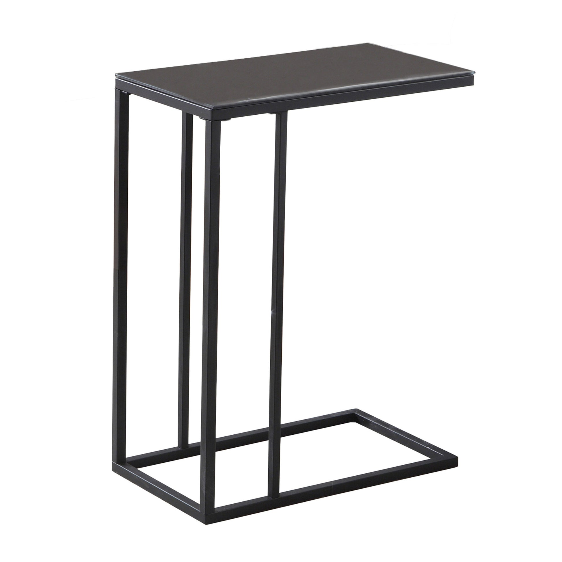 Black Metal Tempered Glass Accent Table By Homeroots - 333018 | Accent Tables | Modishstore