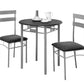Cappuccino with silver Metal 3Pcs Dining Set By Homeroots | Dining Sets | Modishstore - 6