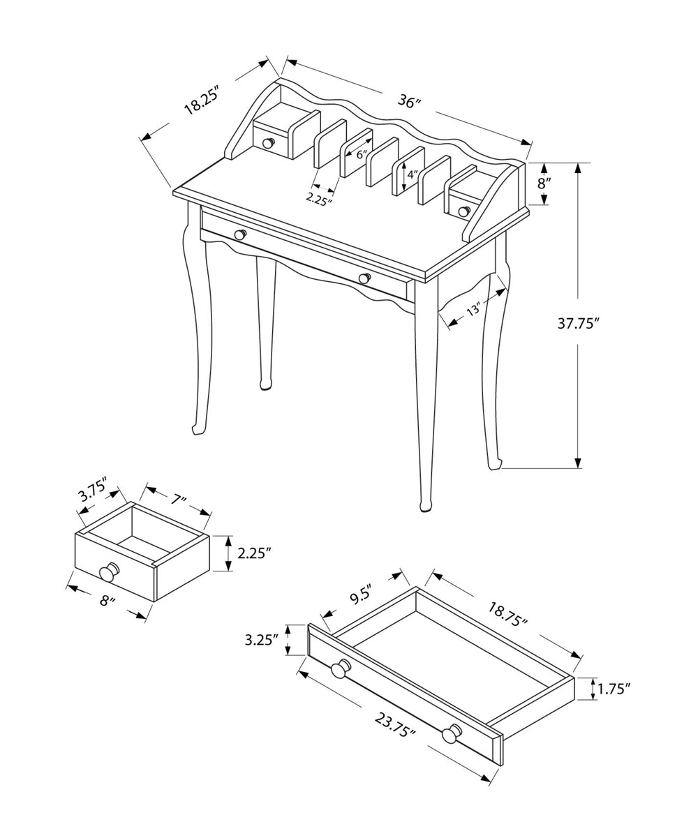 Dark Cherry Desk By Homeroots | Desks | Modishstore - 3