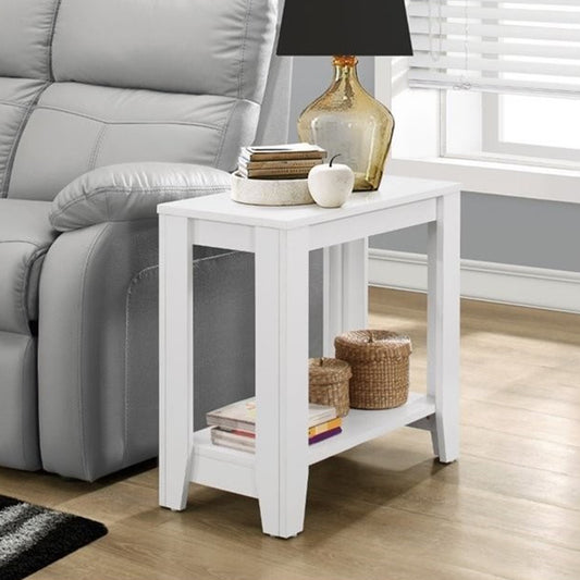 22" White End Table With Shelf By Homeroots