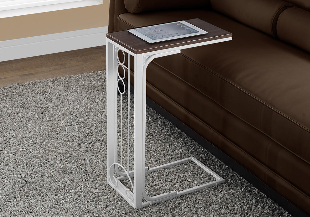 16" x 9" x 24.5" CherryWhite MDF Top and Metal Base Accent Table By Homeroots | Accent Tables | Modishstore - 2