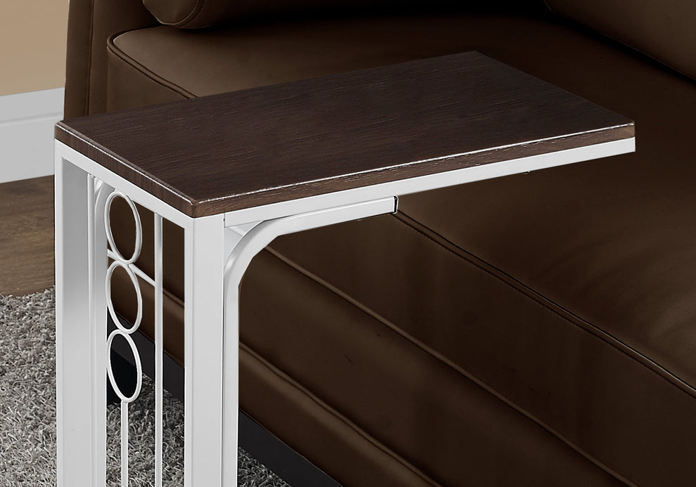 16" x 9" x 24.5" CherryWhite MDF Top and Metal Base Accent Table By Homeroots | Accent Tables | Modishstore - 3