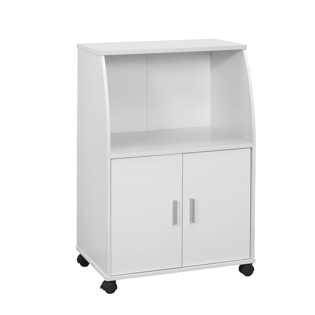 White Particle Board Laminate Kitchen Cart By Homeroots | Bar Carts | Modishstore