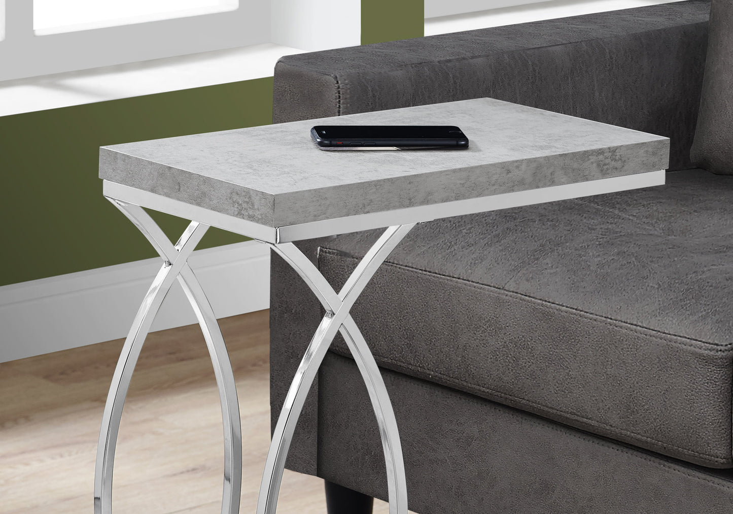 Grey Mdf Laminate Metal Accent Table By Homeroots - 333074 | Accent Tables | Modishstore - 2