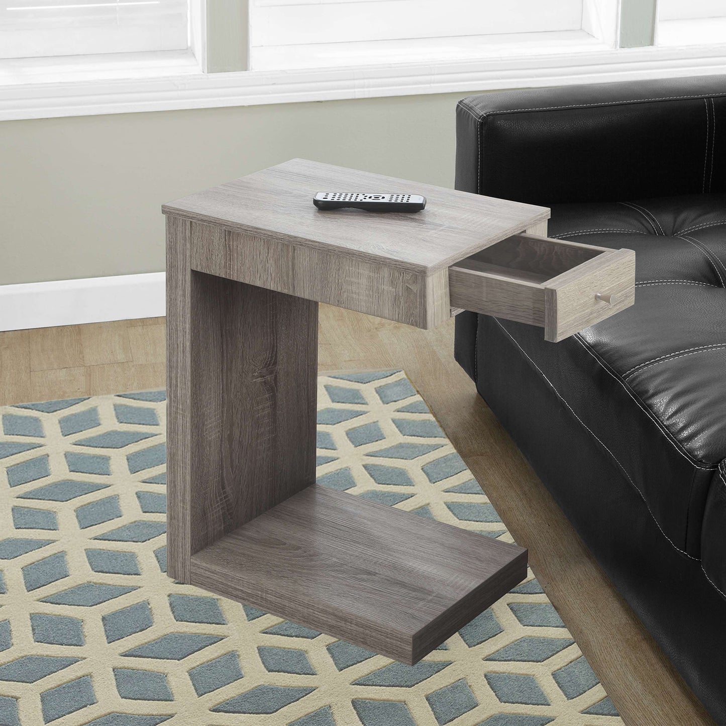 Dark Taupe Finish Hollow Core Accent Table By Homeroots | Accent Tables | Modishstore - 5