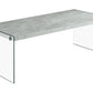 Grey Cement Tempered Glass Coffee Table By Homeroots | Coffee Tables | Modishstore