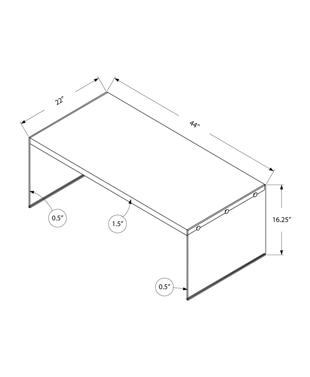 Grey Cement Tempered Glass Coffee Table By Homeroots | Coffee Tables | Modishstore - 3