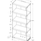 60" Grey Cement Particle Board and Clear Tempered Glass Bookcase By Homeroots | Bookcases | Modishstore - 4