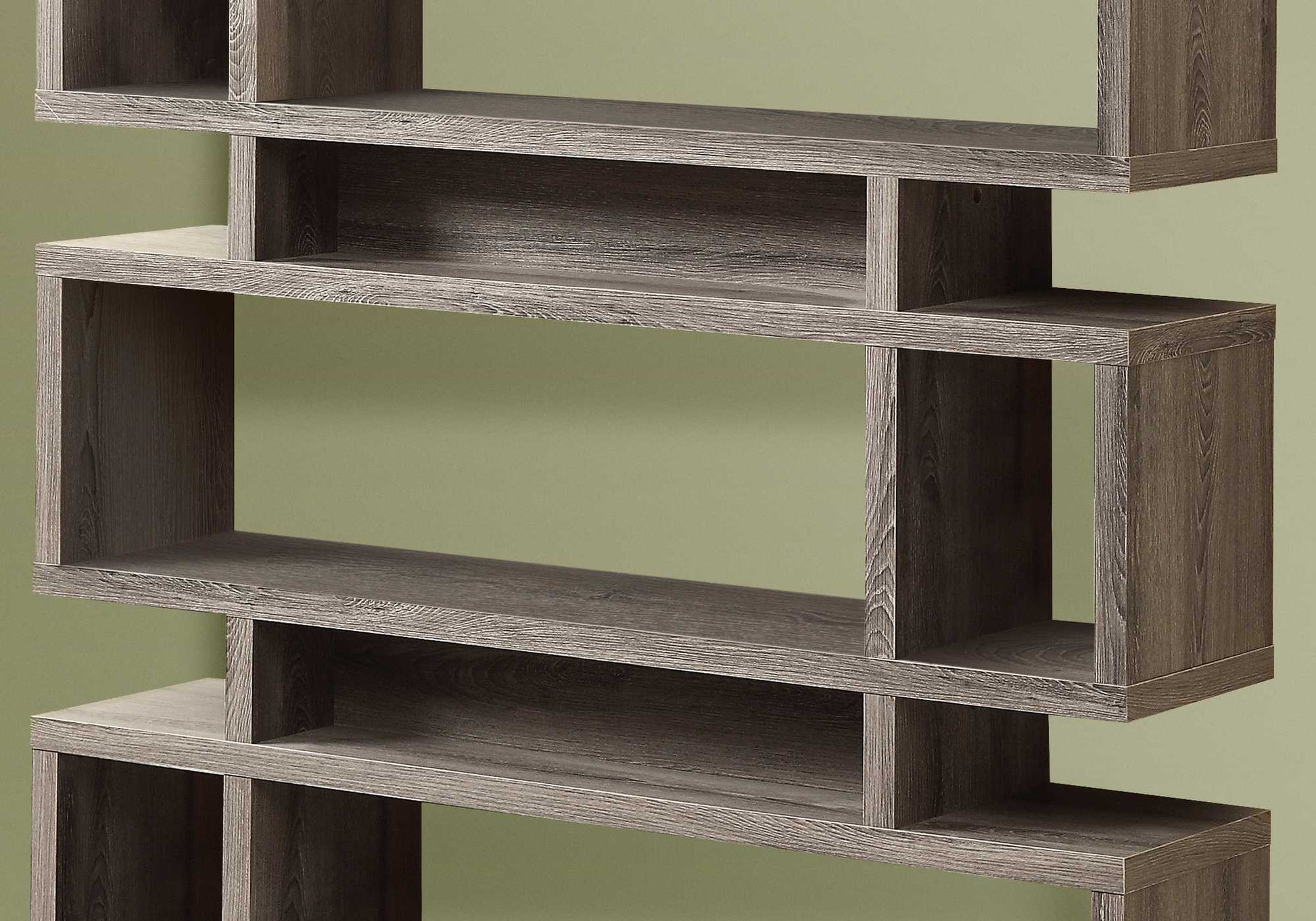 Dark Taupe Particle Board Hollow Core Bookcase By Homeroots | Bookcases | Modishstore - 2