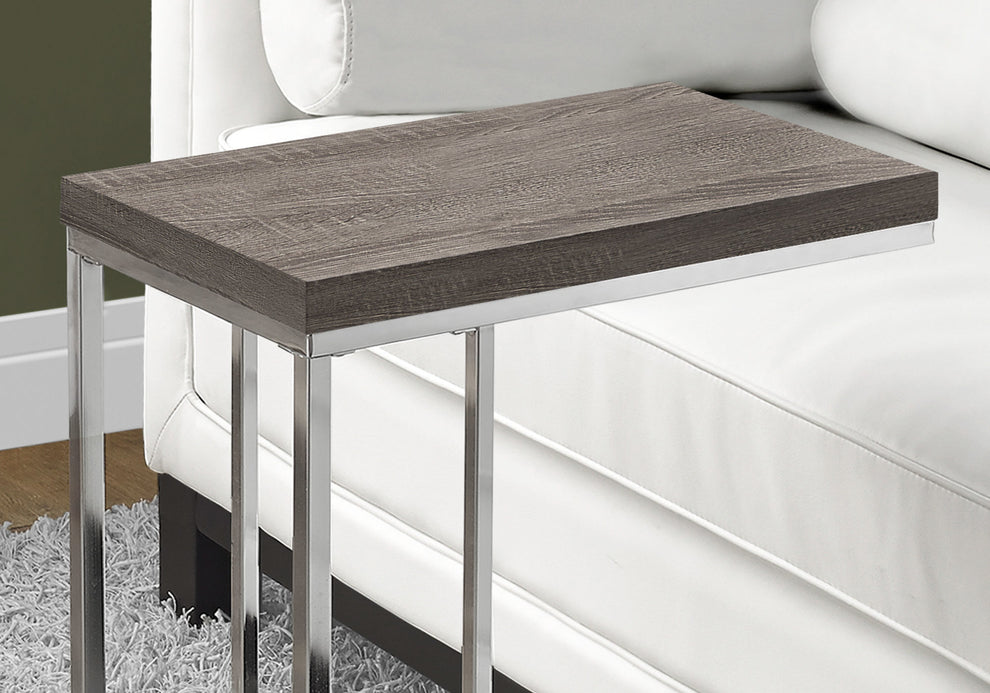 Dark Taupe Particle Board Metal Accent Table By Homeroots - 333125 | Accent Tables | Modishstore - 2