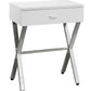 White Finish and Chrome Metal Accent Table By Homeroots | Accent Tables | Modishstore