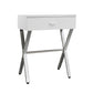 White Finish and Chrome Metal Accent Table By Homeroots | Accent Tables | Modishstore - 5