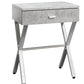 Grey Finish and Chrome Metal Accent Table By Homeroots - 333132 | Accent Tables | Modishstore