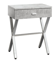 Grey Finish and Chrome Metal Accent Table By Homeroots - 333132
