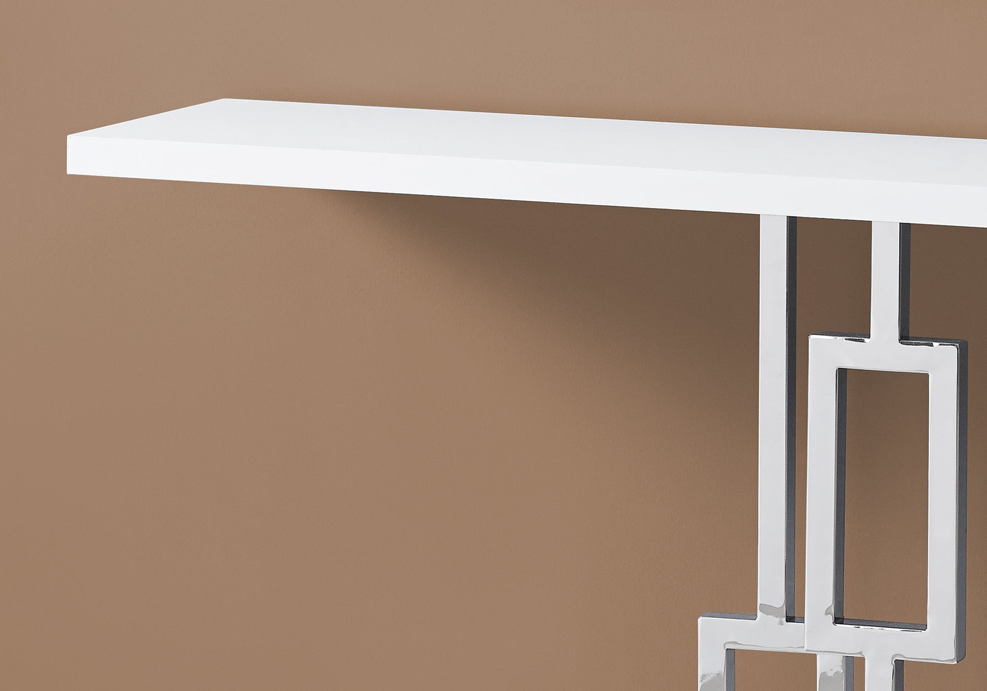 32" Particle Board and Chrome Metal Accent Table By Homeroots | Console Tables | Modishstore - 3
